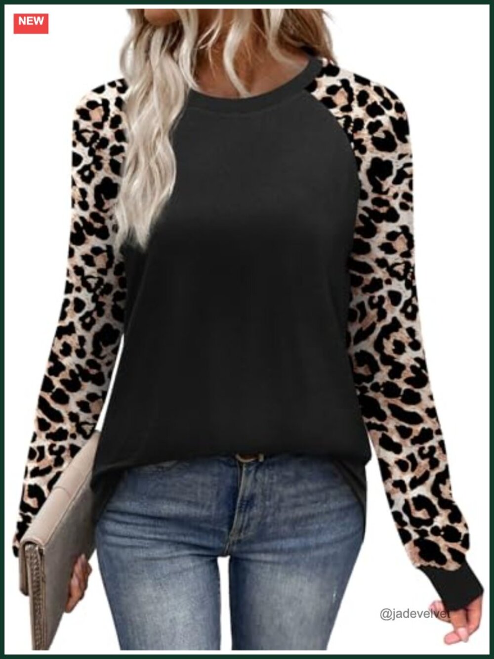 Women's Long Sleeve Color Block Raglan T-shirt Casual Crew Neck Fall Top